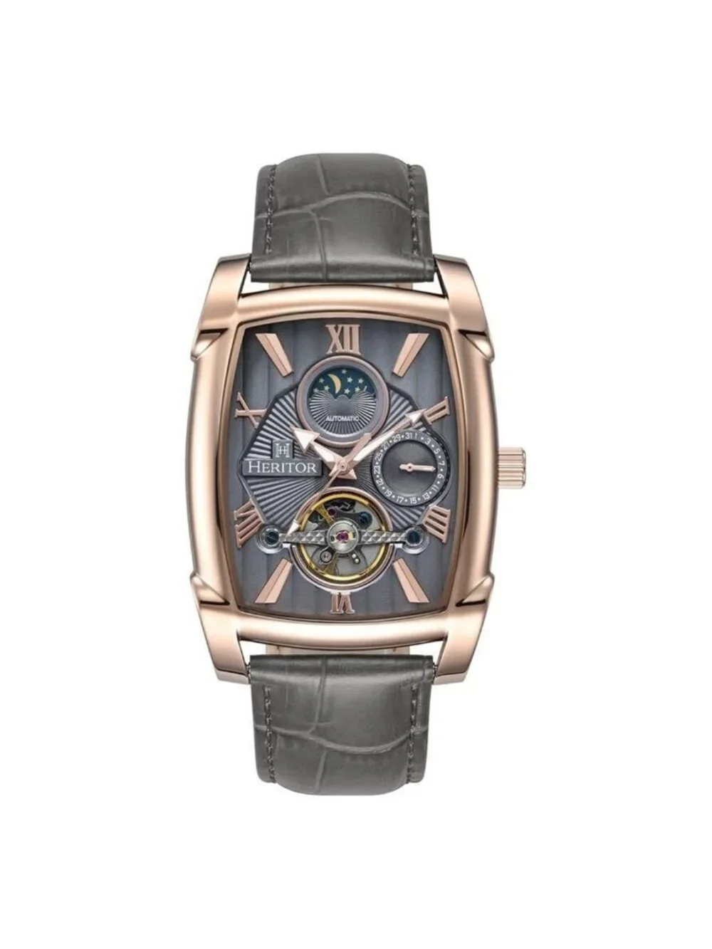 NWT Heritor Valentin Automatic Grey Dial Men's Watch